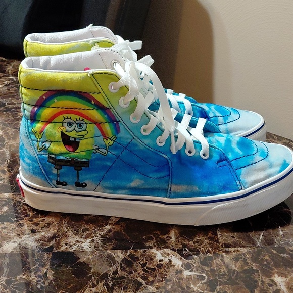 Vans Sk8 Hi Spongebob Imaginaaation Rainbow Mens 9.5 & Womens 11 High Top Shoes - Picture 5 of 13